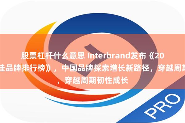 股票杠杆什么意思 Interbrand发布《2024中国最佳品牌排行榜》，中国品牌探索增长新路径，穿越周期韧性成长