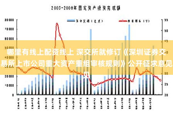 哪里有线上配资线上 深交所就修订《深圳证券交易所上市公司重大资产重组审核规则》公开征求意见