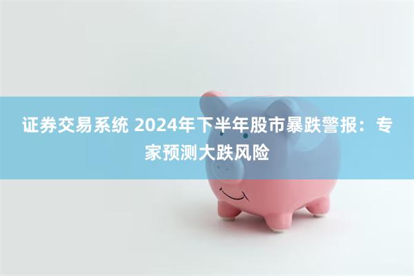 证券交易系统 2024年下半年股市暴跌警报：专家预测大跌风险